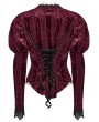 Punk Rave Red Gothic Lace Embroidered Velvet Gigot Sleeve Shirt for Women