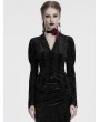 Punk Rave Black Gothic Lace Embroidered Velvet Gigot Sleeve Shirt for Women