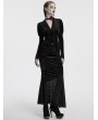 Punk Rave Black Gothic Lace Embroidered Velvet Gigot Sleeve Shirt for Women
