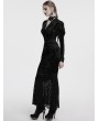 Punk Rave Black Gothic Elegant Velvet Lace Asymmetrical Fishtail Skirt