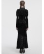 Punk Rave Black Gothic Elegant Velvet Lace Asymmetrical Fishtail Skirt
