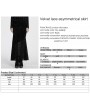 Punk Rave Black Gothic Elegant Velvet Lace Asymmetrical Fishtail Skirt