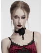 Punk Rave Black Gothic Vintage Burning Rose Bead Chain Choker
