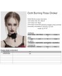 Punk Rave Black Gothic Vintage Burning Rose Bead Chain Choker