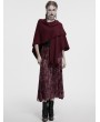 Punk Rave Red Gothic Lunar Eclipse Printed Woolen Shawl for Women