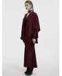 Punk Rave Red Gothic Lunar Eclipse Printed Woolen Shawl for Women
