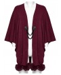 Punk Rave Red Gothic Lunar Eclipse Printed Woolen Shawl for Women