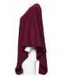 Punk Rave Red Gothic Lunar Eclipse Printed Woolen Shawl for Women