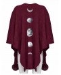 Punk Rave Red Gothic Lunar Eclipse Printed Woolen Shawl for Women