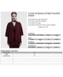Punk Rave Red Gothic Lunar Eclipse Printed Woolen Shawl for Women