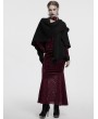 Punk Rave Black Gothic Lunar Eclipse Printed Woolen Shawl for Women