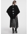 Punk Rave Black Gothic Lunar Eclipse Printed Woolen Shawl for Women
