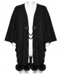 Punk Rave Black Gothic Lunar Eclipse Printed Woolen Shawl for Women