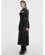 Punk Rave Grey Sexy Gothic Crescent Print Mesh Two-Piece Long Fishtail Dress