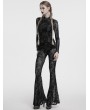Punk Rave Grey Gothic Crescent Hollowed Print Mesh Long Sleeve T-Shirt for Women