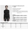 Punk Rave Grey Gothic Crescent Hollowed Print Mesh Long Sleeve T-Shirt for Women