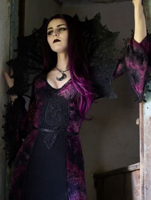 Punk Rave Dark Violet Sexy Gothic Long Vampire Dress - DarkinCloset.com